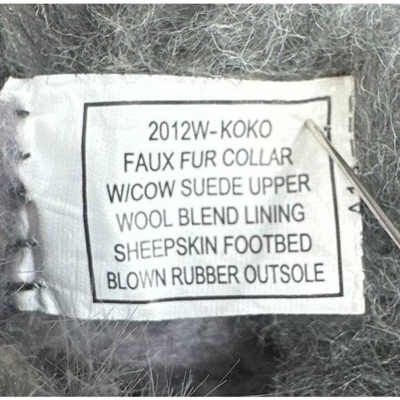 BEARPAW Koko Boot 8 Gray Fog Suede Faux Fur Sherpa Winter Comfort Slip On Y2K - Picture 12 of 16